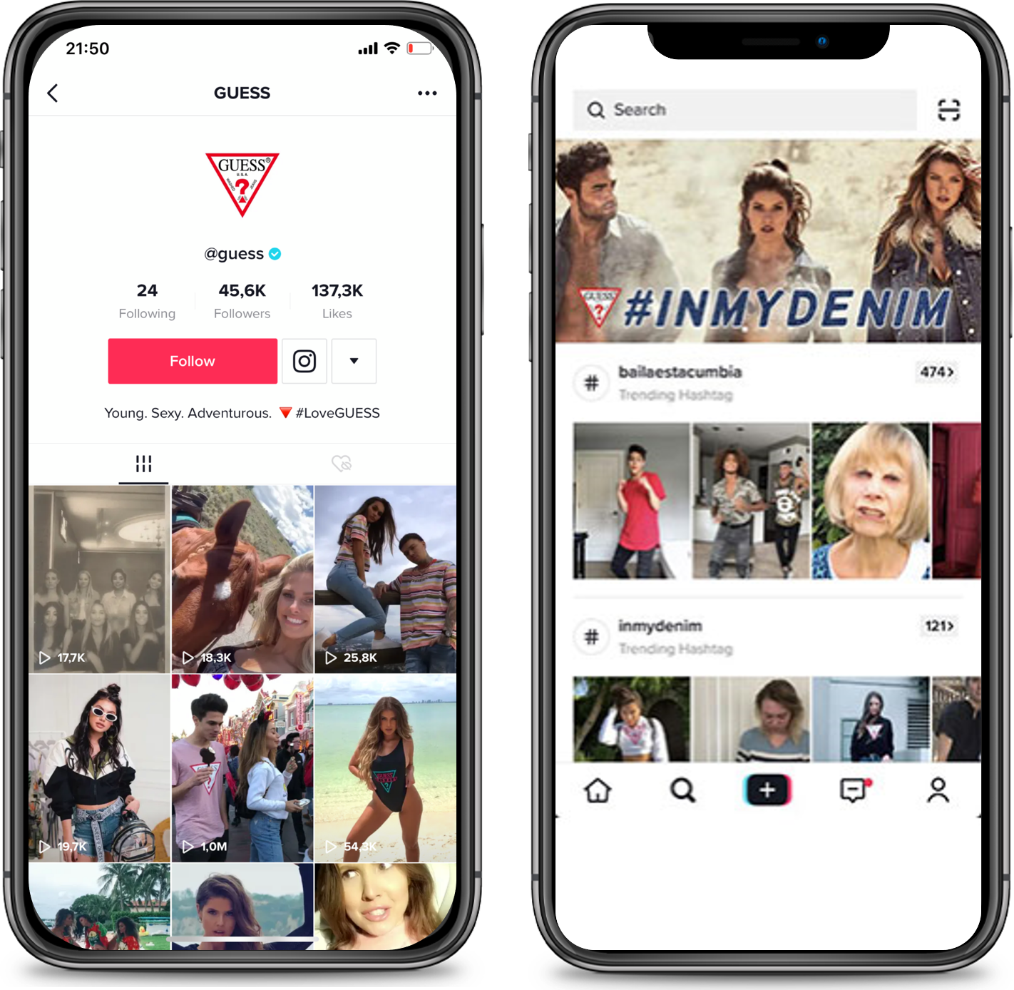 Guess launches sponsored fashion challenge in partnership with video app  TikTok