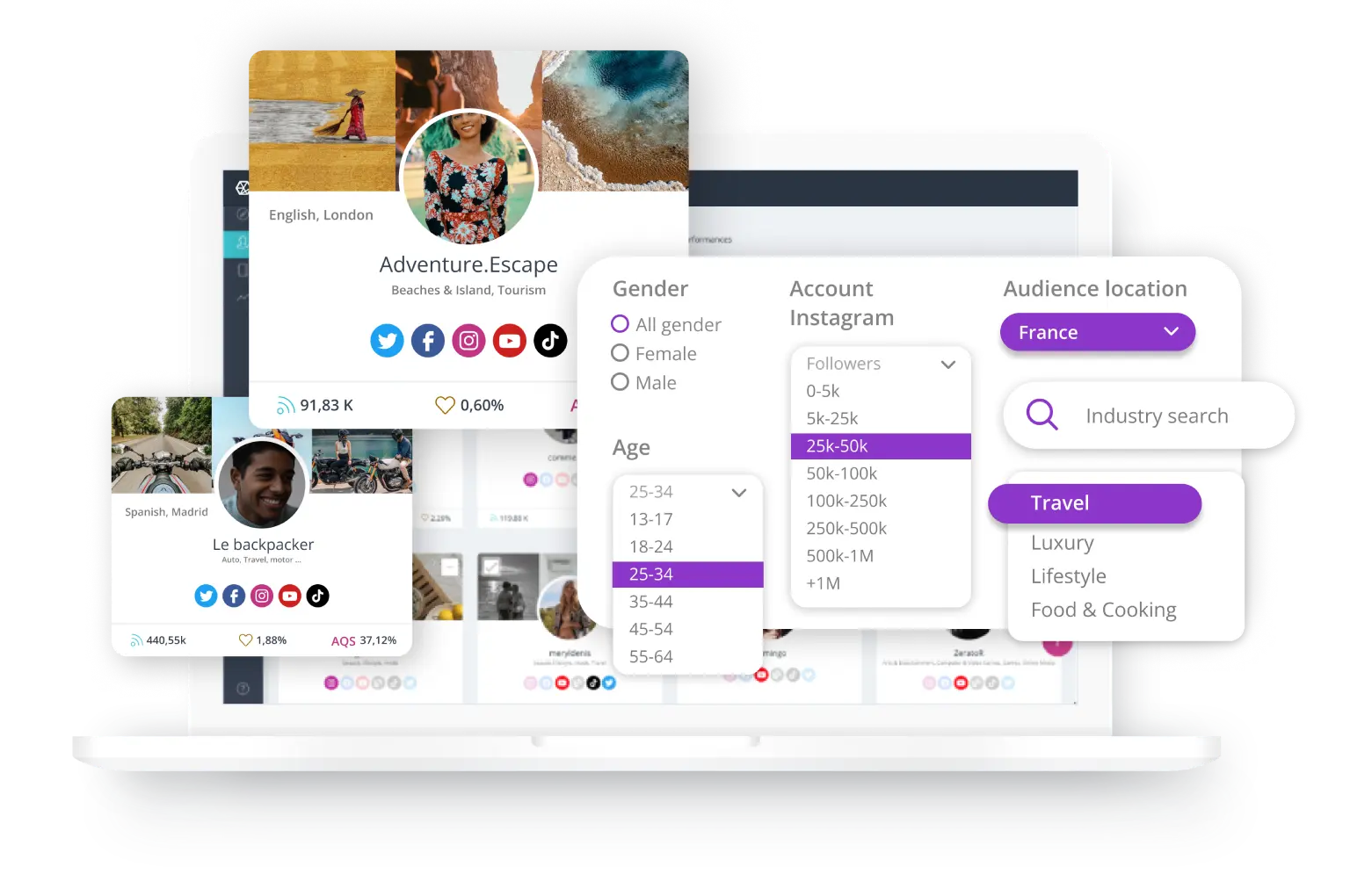 Influencer Search Engine Stellar Tech feature