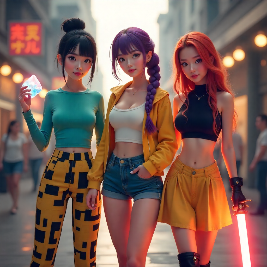 KPop Demon Hunters main characters AI style
