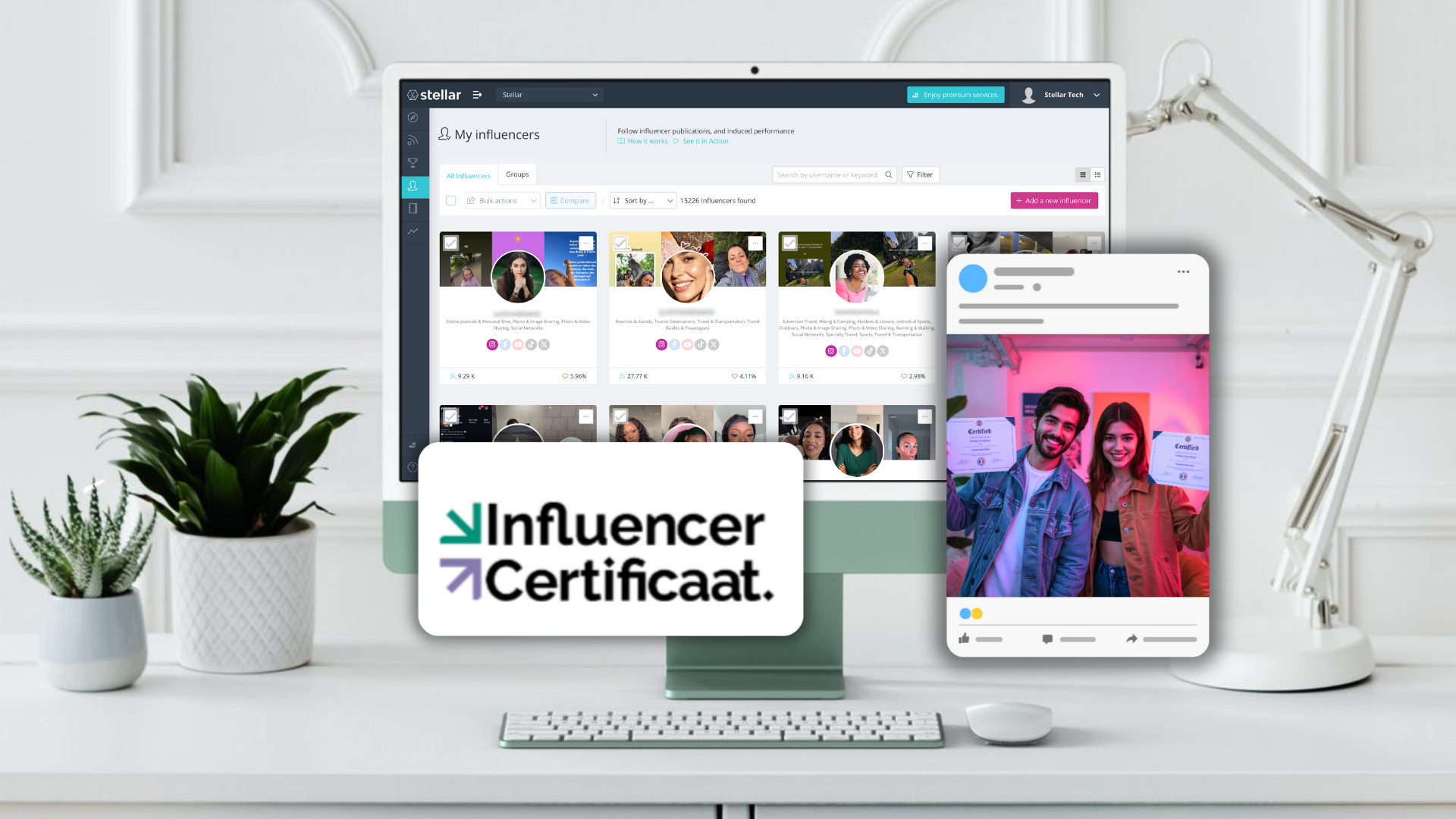 Influencer certificate Stellar illustration